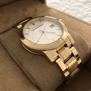 Burberry Women’s Gold Check Metal Watch BU9103